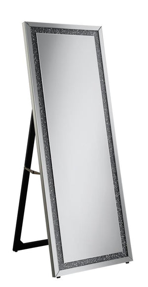 G961421 - Rectangular Cheval Floor Mirror - Silver - ReeceFurniture.com