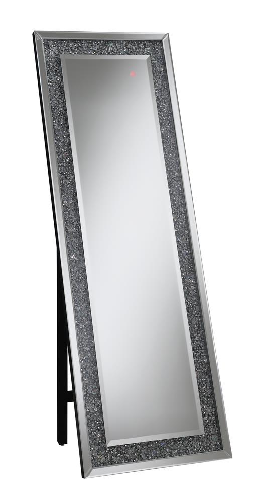 G961427 - Rectangular Standing Mirror With LED Lighting - Silver - ReeceFurniture.com