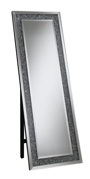 G961427 - Rectangular Standing Mirror With LED Lighting - Silver - ReeceFurniture.com