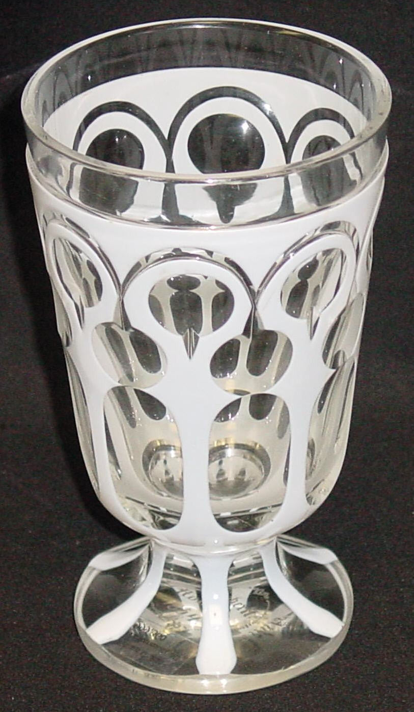 999360 White Over Crystal Glass With Round & Oval Cuts, Cuts On Base, 1854 & Names Engraved On Bottom In & Around Engraved Oval, Bohemian Glassware, Antique, - ReeceFurniture.com - Free Local Pick Ups: Frankenmuth, MI, Indianapolis, IN, Chicago Ridge, IL, and Detroit, MI