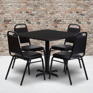 REST-36SQ-4TRAPXBAS Restaurant Furniture Table & Chair Sets - ReeceFurniture.com