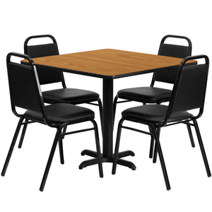 REST-36SQ-4TRAPXBAS Restaurant Furniture Table & Chair Sets - ReeceFurniture.com