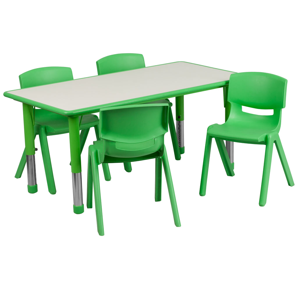 YU-YCY-060-0034-RECT-TBL Preschool Activity Table Sets - ReeceFurniture.com
