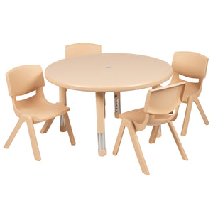 YU-YCX-0073-2-ROUND-TBL-E Preschool Activity Table Sets - ReeceFurniture.com