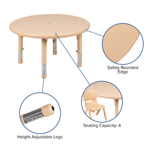 YU-YCX-0073-2-ROUND-TBL-E Preschool Activity Table Sets - ReeceFurniture.com