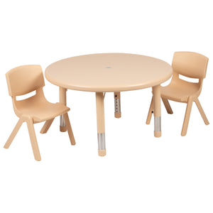 YU-YCX-0073-2-ROUND-TBL-R Preschool Activity Table Sets - ReeceFurniture.com