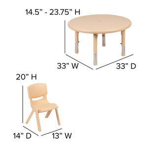 YU-YCX-0073-2-ROUND-TBL-R Preschool Activity Table Sets - ReeceFurniture.com