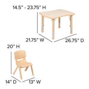 YU-YCY-098-0032-RECT-TBL Preschool Activity Table Sets - ReeceFurniture.com