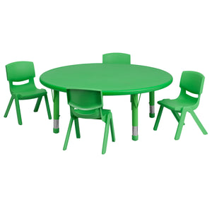 YU-YCX-0053-2-ROUND-TBL-E Preschool Activity Table Sets - ReeceFurniture.com