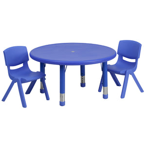 YU-YCX-0073-2-ROUND-TBL-R Preschool Activity Table Sets - ReeceFurniture.com