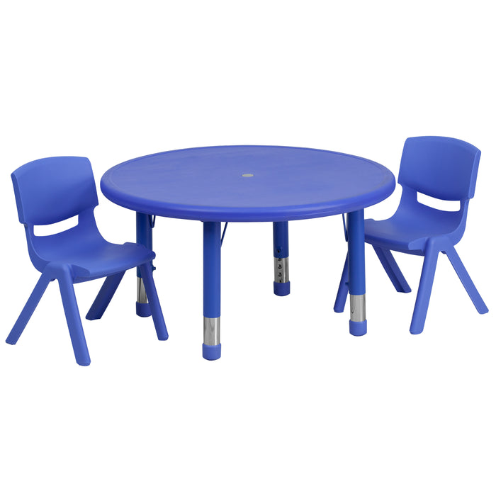 YU-YCX-0073-2-ROUND-TBL-R Preschool Activity Table Sets