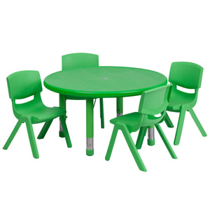 YU-YCX-0073-2-ROUND-TBL-E Preschool Activity Table Sets - ReeceFurniture.com