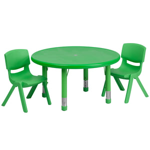 YU-YCX-0073-2-ROUND-TBL-R Preschool Activity Table Sets - ReeceFurniture.com