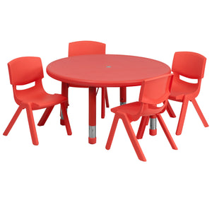 YU-YCX-0073-2-ROUND-TBL-E Preschool Activity Table Sets - ReeceFurniture.com