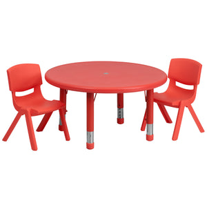 YU-YCX-0073-2-ROUND-TBL-R Preschool Activity Table Sets - ReeceFurniture.com