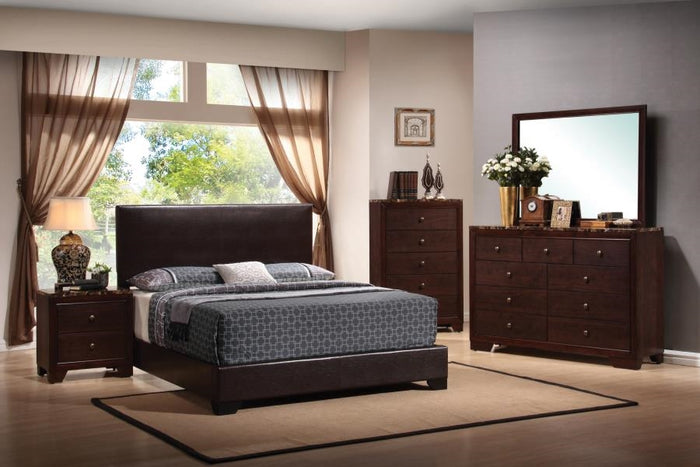 G300261 - Conner Bedroom Set - Deep Brown Leatherette Bed