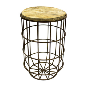 Round Metal/Wood Accent Table Ds - ReeceFurniture.com