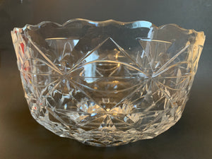 999521 Brierley Crystal Bowl Oval & Straight Cuts In Diamond Cuts & Star Cuts Around Lower Part - ReeceFurniture.com