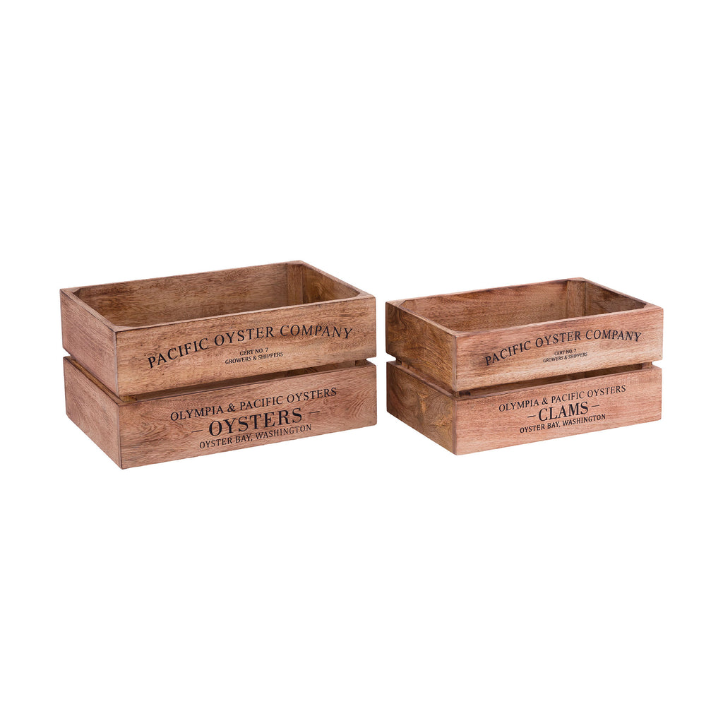 BOX001 - Oysters and Clams Boxes (Set of 2) - ReeceFurniture.com