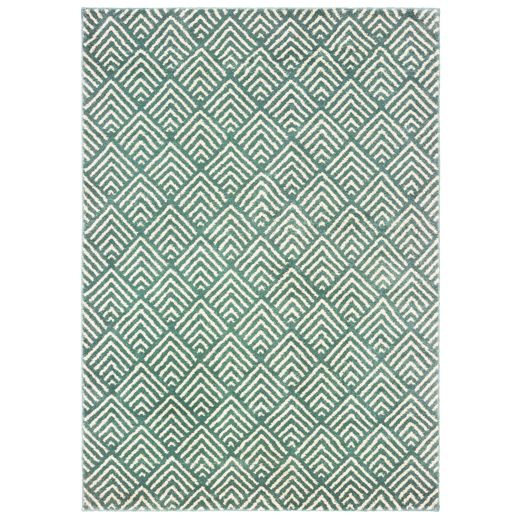 9667C Carson Indoor Area Rug Blue/ Ivory - ReeceFurniture.com