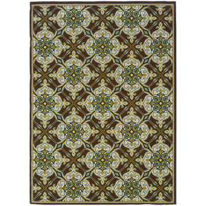 1005D Caspian Indoor/Outdoor Rug Brown/Ivory - ReeceFurniture.com