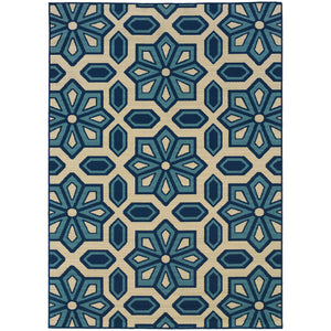 969W6 Caspian Indoor/Outdoor Rug Ivory/Blue - ReeceFurniture.com