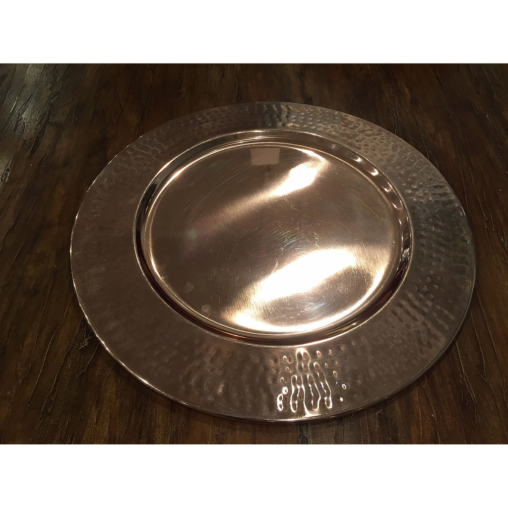 CHARGER006 - Hand-hammered Charger in Shiny Copper (Set of 4) - ReeceFurniture.com
