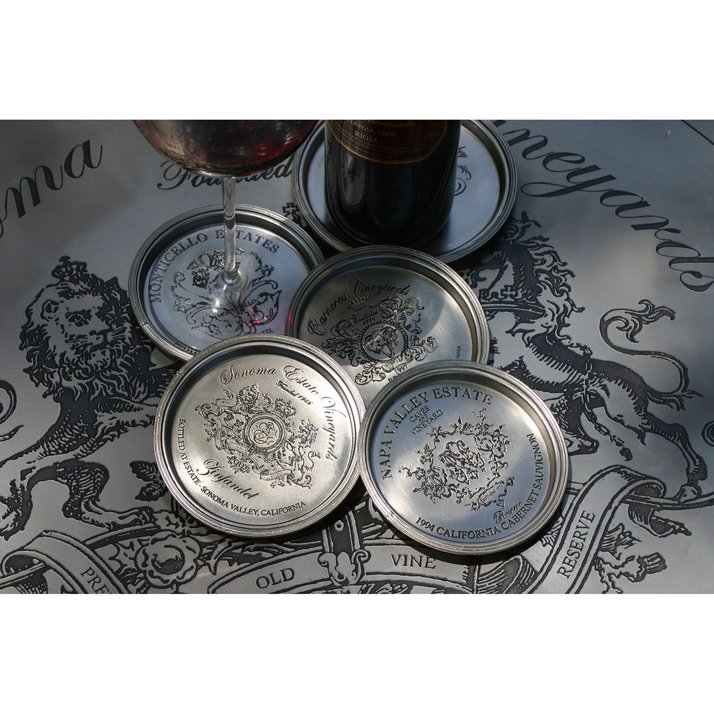 COAST001 - Wine Glass Coasters Calif (Set of 4) - ReeceFurniture.com