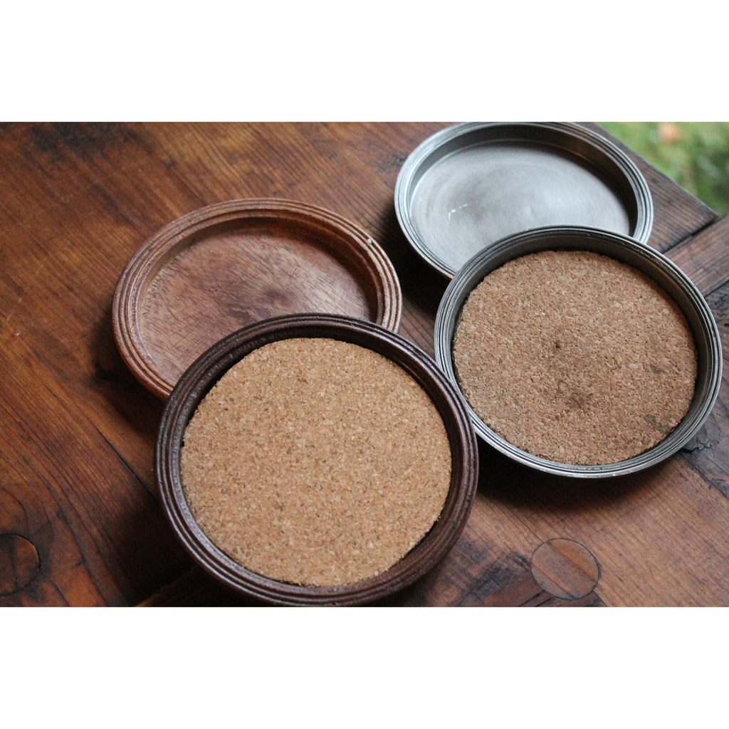 COAST006 - Wood Coaster Set with Cork (Set of 4) - ReeceFurniture.com