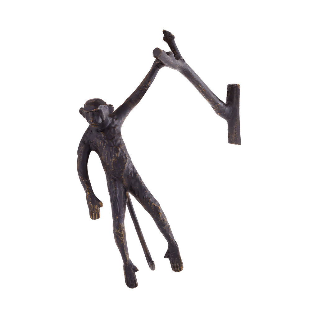 COAT003 - Aluminum Monkey Wall Hook - Dark - ReeceFurniture.com