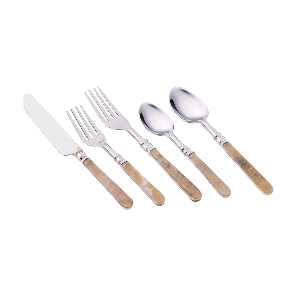 CUTLERY009 - Bone Look 5-piece Cutlery Set - ReeceFurniture.com