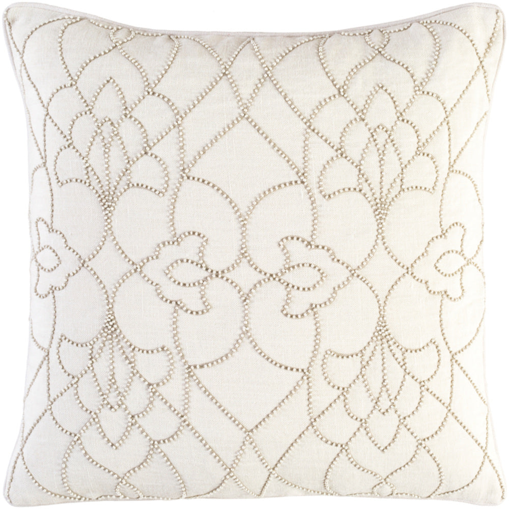 Dotted Pirouette Pillow Cover - Cream, Taupe, White - DP002 - ReeceFurniture.com