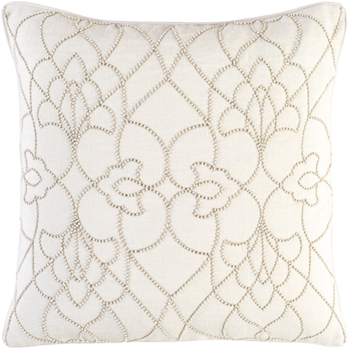 Dotted Pirouette Pillow Cover - Cream, Taupe, White - DP002