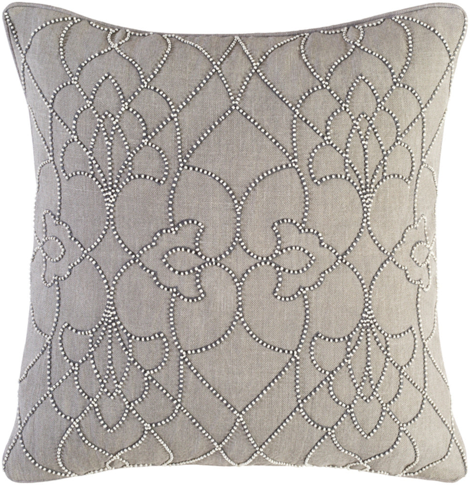Dotted Pirouette Pillow Cover - Medium Gray, Charcoal, White - DP005 - ReeceFurniture.com