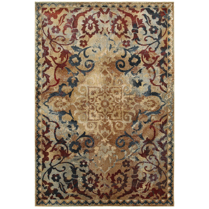021J4 Empire Indoor Area Rug Gold/ Red