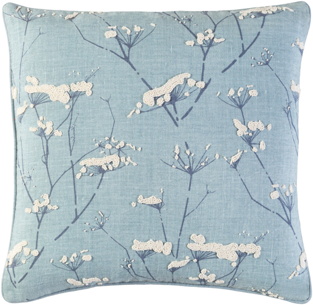 Enchanted Pillow Cover - Pale Blue, Denim, Cream - EN001 - ReeceFurniture.com