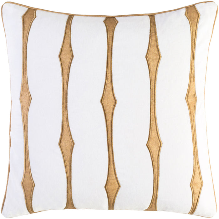 Graphic Stripe Pillow Cover - White, Tan, Wheat - GS002