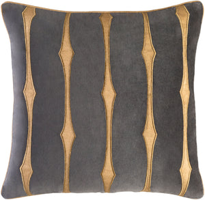 Graphic Stripe Pillow Cover - Charcoal, Tan, Wheat - GS004 - ReeceFurniture.com