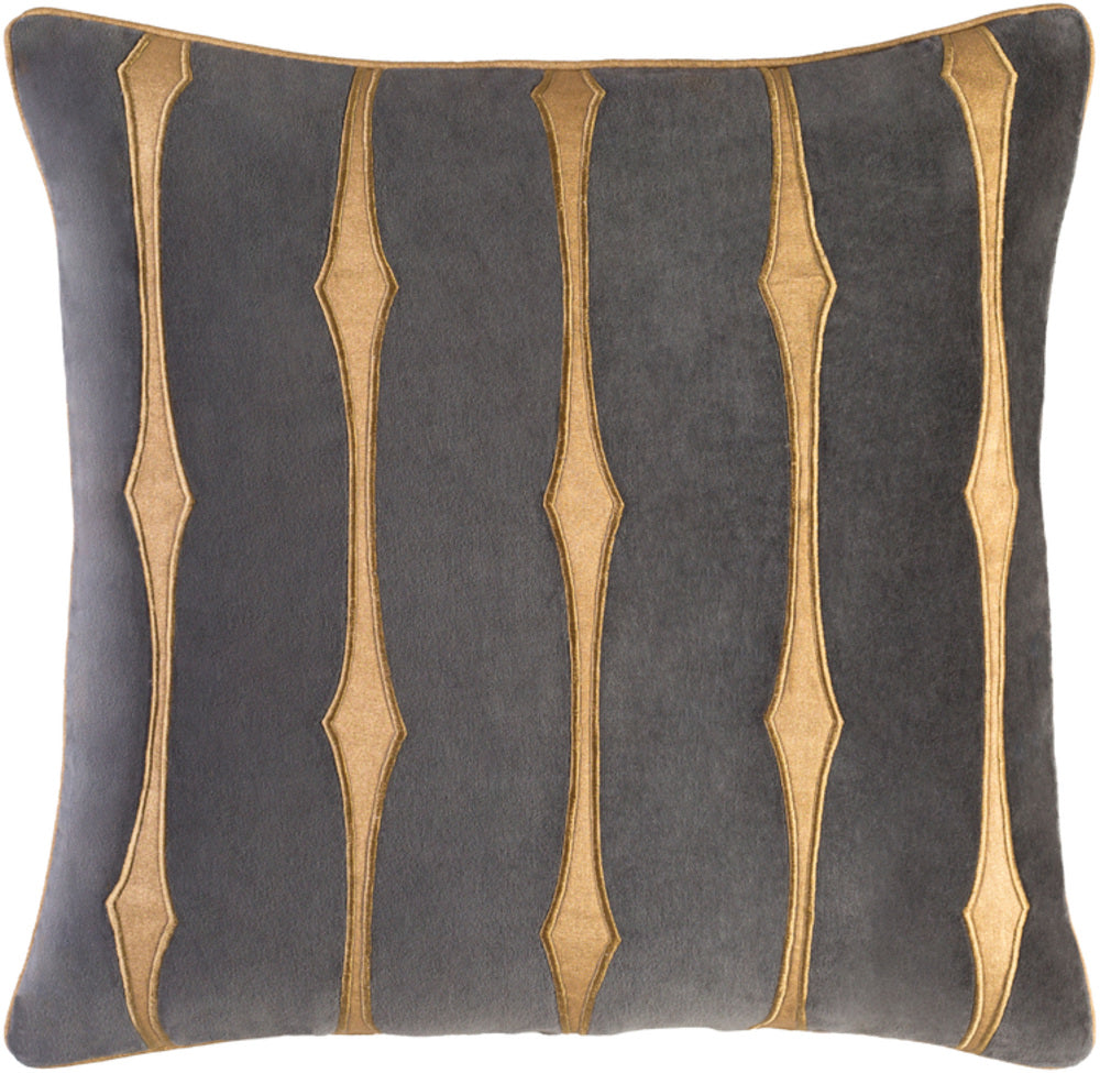 Graphic Stripe Pillow Kit - Charcoal, Tan, Wheat - Poly - GS004 - ReeceFurniture.com
