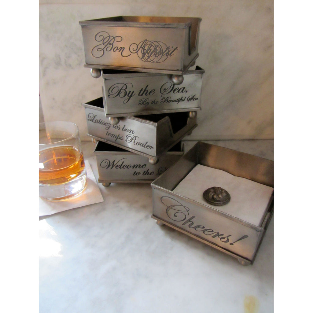 HOLD008 - Welcome to the Lake Cocktail Napkin Holders - ReeceFurniture.com
