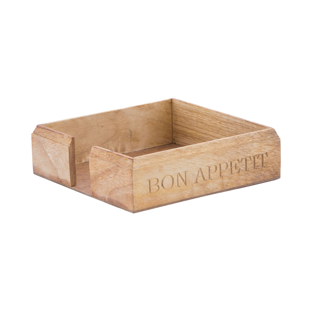 HOLD013 - Bon Appetit - Carved Paper Napkin Holder - ReeceFurniture.com