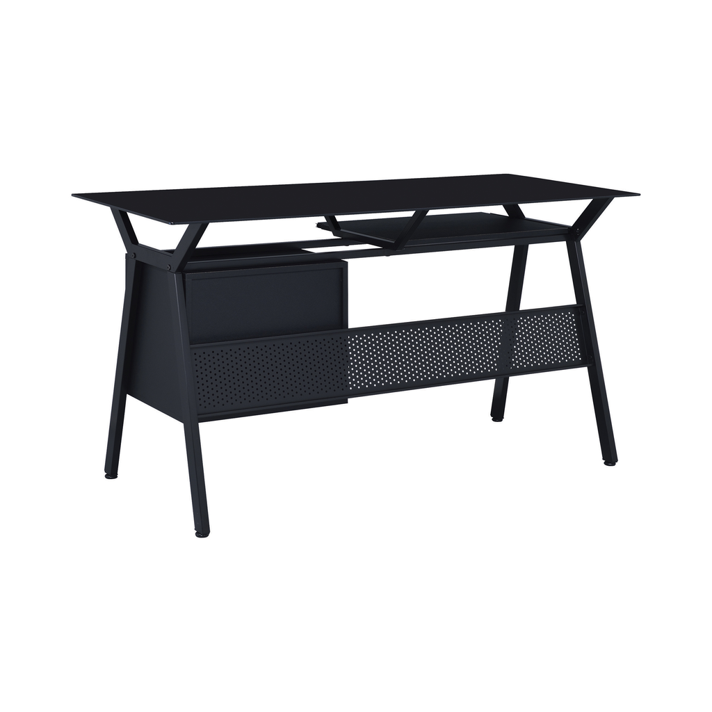 G800436 - Weaving 2-Drawer Computer Desk - Black - ReeceFurniture.com