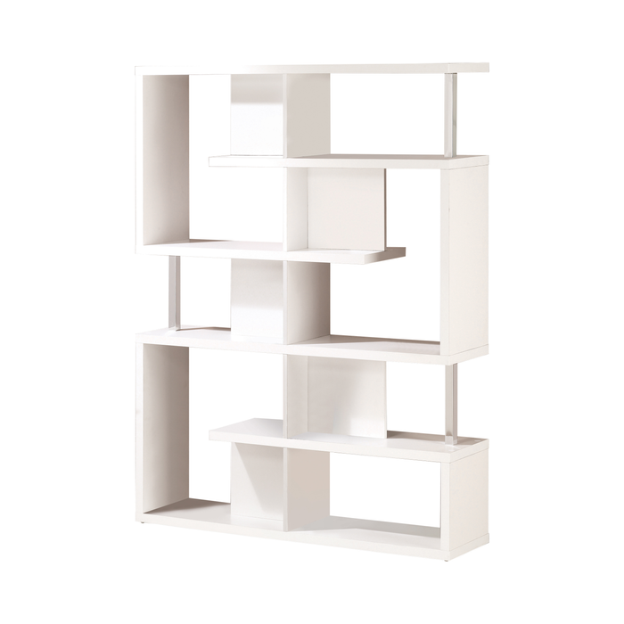 G800309 - 5-Tier Bookcase - Black And Chrome or White And Chrome