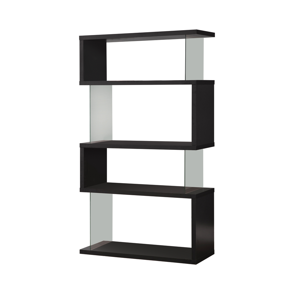 G800340 - 4-Tier Bookcase - Black And Clear - ReeceFurniture.com
