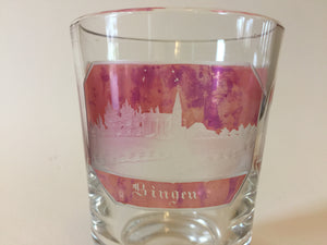 910631 Crystal With 3 Rectangle Cranberry Flashed Panels, 1 Plain, 2 With Engraved Landmarks, Bohemian Glassware, Antique, - ReeceFurniture.com - Free Local Pick Ups: Frankenmuth, MI, Indianapolis, IN, Chicago Ridge, IL, and Detroit, MI