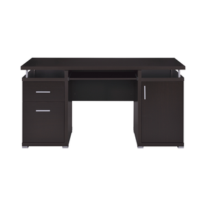 G800107 - Tracy 2-Drawer Computer Desk - Cappuccino or White - ReeceFurniture.com