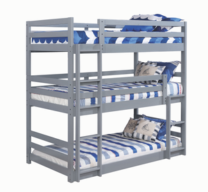 G400302 - Sandler Twin Triple Bunk Bed - Cappuccino, Grey or White - ReeceFurniture.com
