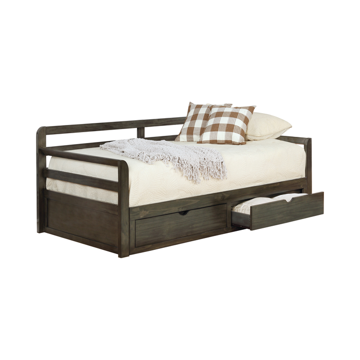 G305706 - Sorrento 2-Drawer Twin Daybed With Extension Trundle - Grey