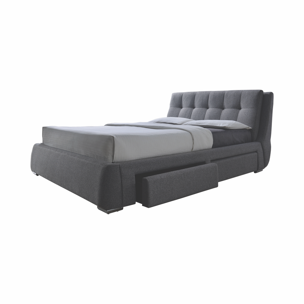 G300523 - Fenbrook Tufted Upholstered Storage Bed - Grey - ReeceFurniture.com