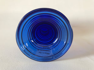 999349 Cobalt Blue Roemer Glass W/8 Cut Sides & Fancy Heavy Gold Painted Decor - ReeceFurniture.com